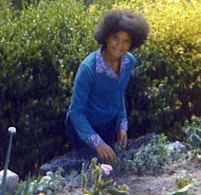 Teri with Afro in the Garden